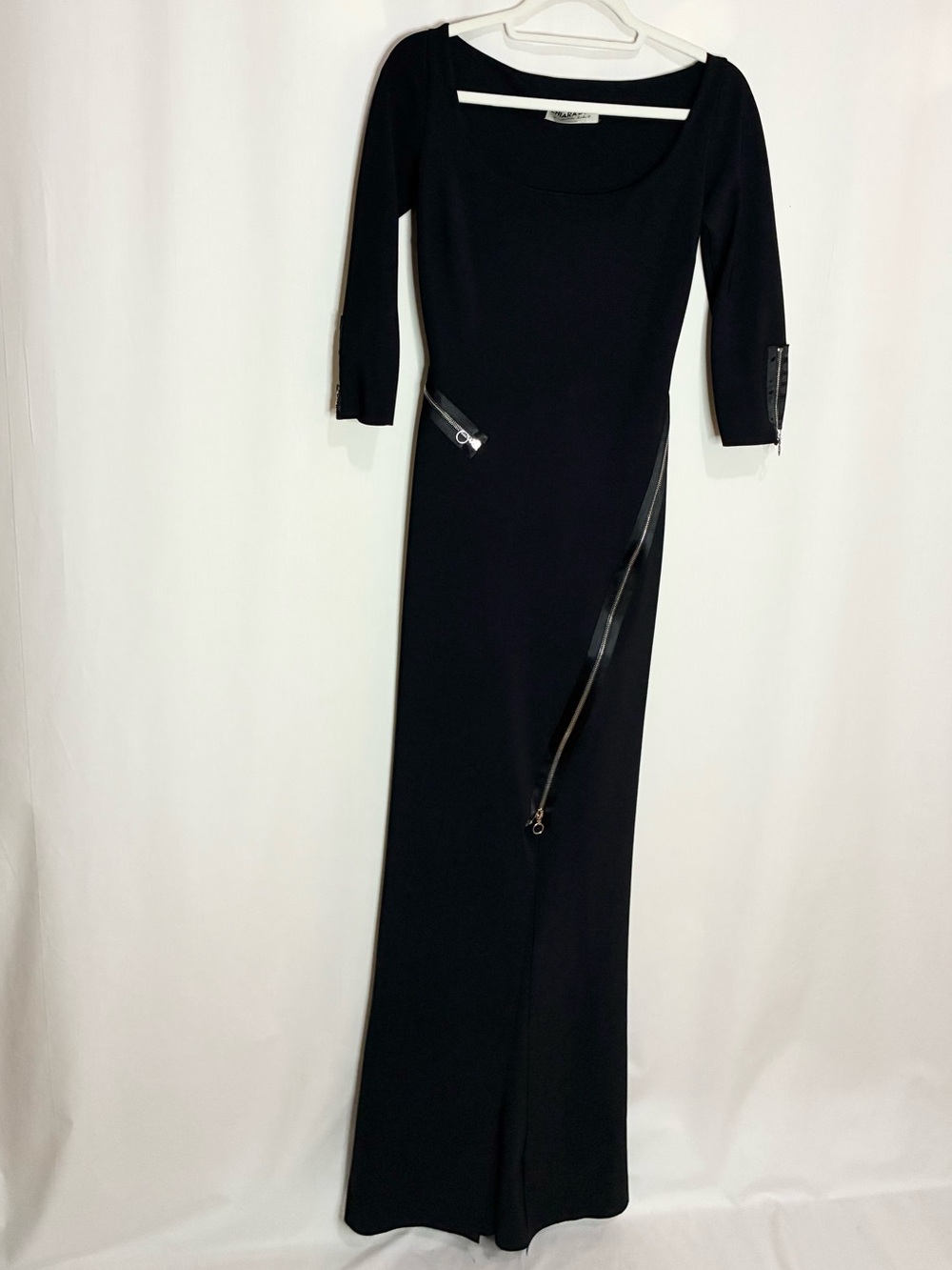 Chiara Boni Black Zipper Maxi Dress